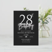 Zwart eenvoudig casual leeftijd gepersonaliseerde  kaart (Staand voorkant)