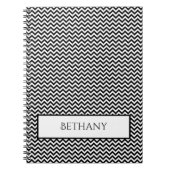 Zwart eenvoudig Chevron, persoonlijk Notitieboek (Voorkant)