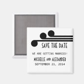 Zwart eenvoudig deco-beeld opslaan Magnet Datum ma (Voorkant / Achterkant)