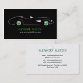 Zwart Eenvoudig Elegant Automotive Sjabloon Ontwer Visitekaartje (Voorkant / Achterkant)