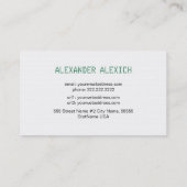 Zwart Eenvoudig Elegant Automotive Sjabloon Ontwer Visitekaartje (Achterkant)