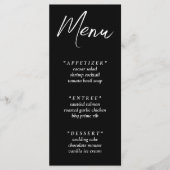 Zwart Eenvoudig Elegant Bruiloft Receptie Menu (Voorkant)