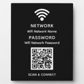 Zwart Eenvoudig Elegant WiFi QR Code Netwerkwachtw Fotoplaat (Voorkant)