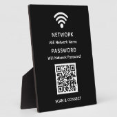 Zwart Eenvoudig Elegant WiFi QR Code Netwerkwachtw Fotoplaat (Zijkant)