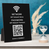 Zwart Eenvoudig Elegant WiFi QR Code Netwerkwachtw Fotoplaat (Zijkant)