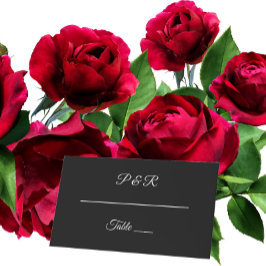 Zwart Eenvoudig gestileerd script bruiloft Plaatskaartje