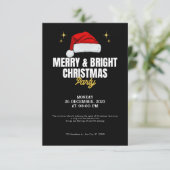 Zwart Eenvoudig Kerstfeest Kaart (Staand voorkant)