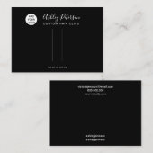 zwart, eenvoudig logo haarclipweerscherm visitekaartje (Voorkant / Achterkant)