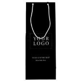 Zwart Eenvoudig Minimaal Zakelijk Logo Wijn Papier Wijn Cadeautas (Achterkant)