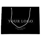 Zwart Eenvoudig Minimal Business Logo Shopping Bag Groot Cadeauzakje (Voorkant)