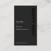 zwart, eenvoudig minimalistisch, luxe, Premium Visitekaartje (Voorkant)