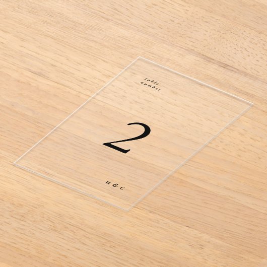 Zwart Eenvoudig Modern Acryl Boog Tafelnummer (Laagn)