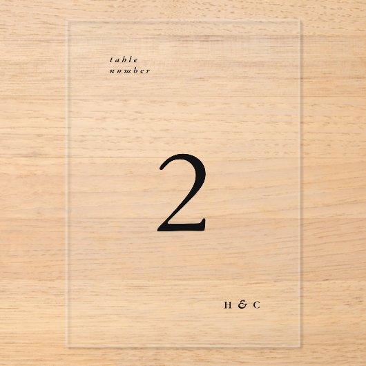 Zwart Eenvoudig Modern Acryl Boog Tafelnummer (Voorkant)