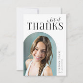 Zwart Eenvoudig Modern Arch 2 Foto Afstuderen Bedankkaart (Voorkant)