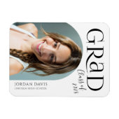 Zwart Eenvoudig Modern Arch Photo Afstuderen Magneet (Horizontaal)