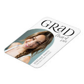 Zwart Eenvoudig Modern Arch Photo Afstuderen Magneet (Linkerzijde)