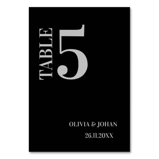 Zwart Eenvoudig Modern Elegance Bruiloft Kaart (Voorkant)