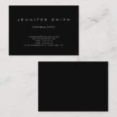 Zwart Eenvoudig Modern Gewoon Consultant Visitekaa Visitekaartje (Voorkant / Achterkant)