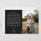 Zwart Eenvoudig Modern Kerstmis Foto en Brief Feestdagenkaart (Achterkant)