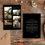 Zwart Eenvoudig Modern Kerstmis Vier Fotocollage Feestdagenkaart<br><div class="desc">Introductie van onze Black Simple Modern Christmas Four Photo Collage Holiday Kaart design, waar eenvoud samengaat met elegantie met een vleugje kerstcharme. Het aanbieden van een humeurige zwart-wit esthetiek die een gevoel van zuivere verfijning aan uw feestdagen brengt, die tot het een eigentijdse keus voor zij maken die een eigentijdse...</div>
