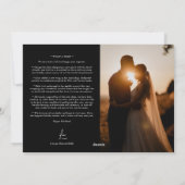 Zwart Eenvoudig Modern Kerstmis Vrolijk Getrouwd F Feestdagenkaart (Achterkant)