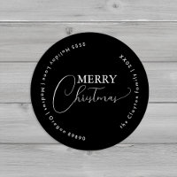 Zwart Eenvoudig Modern Merry Christmas Envelope Se