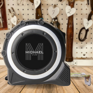 Zwart Eenvoudig Modern Minimalistisch Monogram Ini Rolmaat