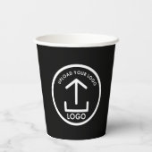 Zwart Eenvoudig Modern Professioneel Zakelijk Logo Papieren Bekers (Achterkant)
