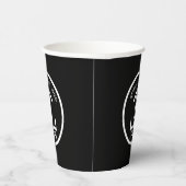 Zwart Eenvoudig Modern Professioneel Zakelijk Logo Papieren Bekers (Rechts)