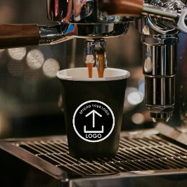 Zwart Eenvoudig Modern Professioneel Zakelijk Logo Papieren Bekers