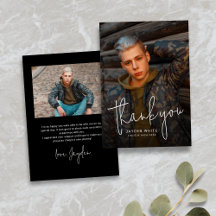 Zwart Eenvoudig Modern Script 2 Foto Afstuderen