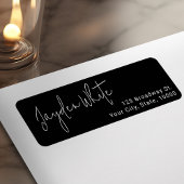 Zwart Eenvoudig Modern Script Afstuderen Retouradr Etiket