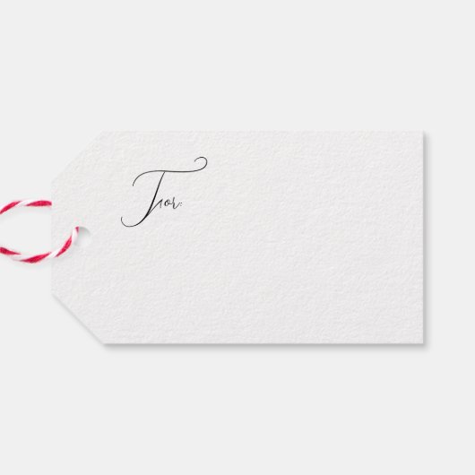 Zwart Eenvoudig Modern Vrolijk Kerstfeest Cadeaulabel (Achterkant Horizontaal)