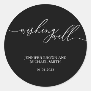 Zwart Eenvoudig, modern wmaken Ronde Sticker