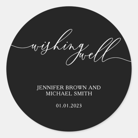 Zwart Eenvoudig, modern wmaken Ronde Sticker (Voorkant)