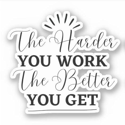 Zwart Eenvoudig Motivatie Sticker (Voorkant)