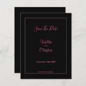 Zwart eenvoudig omhuld opslaan Datum (Voorkant / Achterkant)