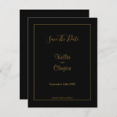 Zwart eenvoudig omhuld opslaan Datum (Voorkant / Achterkant)