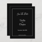 Zwart eenvoudig omhuld opslaan Datum (Voorkant / Achterkant)