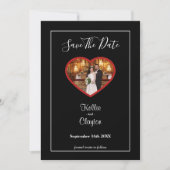 Zwart eenvoudig omhuld opslaan Datum Save The Date (Voorkant)