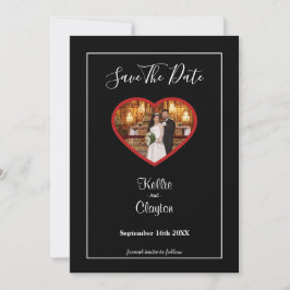 Zwart eenvoudig omhuld opslaan Datum Save The Date