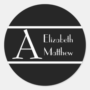 Zwart Eenvoudig Pas Laatste en Voornaam Sticker aa