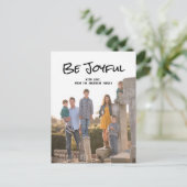 Zwart eenvoudig script Wees vrolijk foto Briefkaar Briefkaart (Staand voorkant)