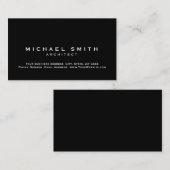 Zwart, eenvoudig, standaard, modern Visitekaartje (Voorkant / Achterkant)