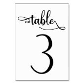 Zwart eenvoudig teken | 3.5x5 tafelnummer | Tabel  (Achterkant)