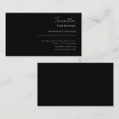 Zwart, eenvoudig Visitekaartje met klasje (Voorkant / Achterkant)