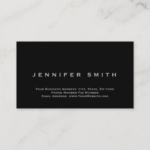 Zwart eenvoudig Visitekaartje met standaardgrootte