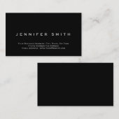 Zwart eenvoudig Visitekaartje met standaardgrootte (Voorkant / Achterkant)