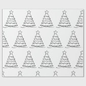 Zwart Eenvoudig Vrolijk Kerstfeest Cadeaupapier (Vlak)