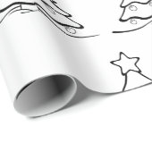 Zwart Eenvoudig Vrolijk Kerstfeest Cadeaupapier (Rol Hoek)